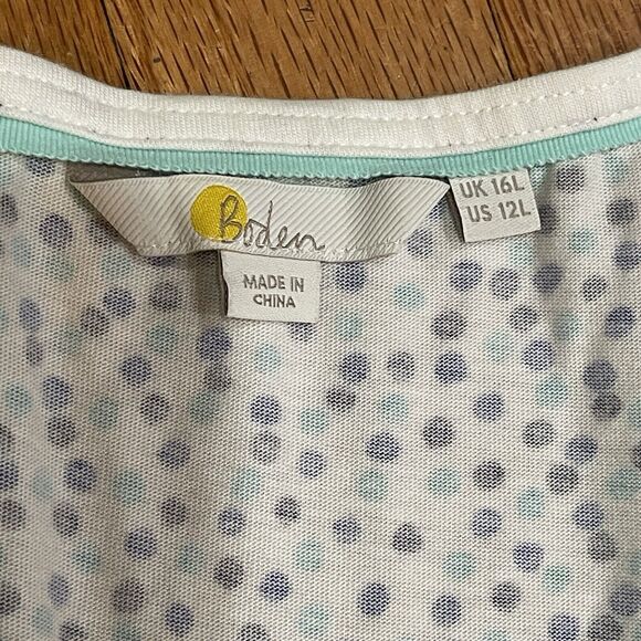 Boden Margot Jersey Dress with Pockets Women Size 12 L Blue Polka Dot Print EUC - Picture 7 of 16